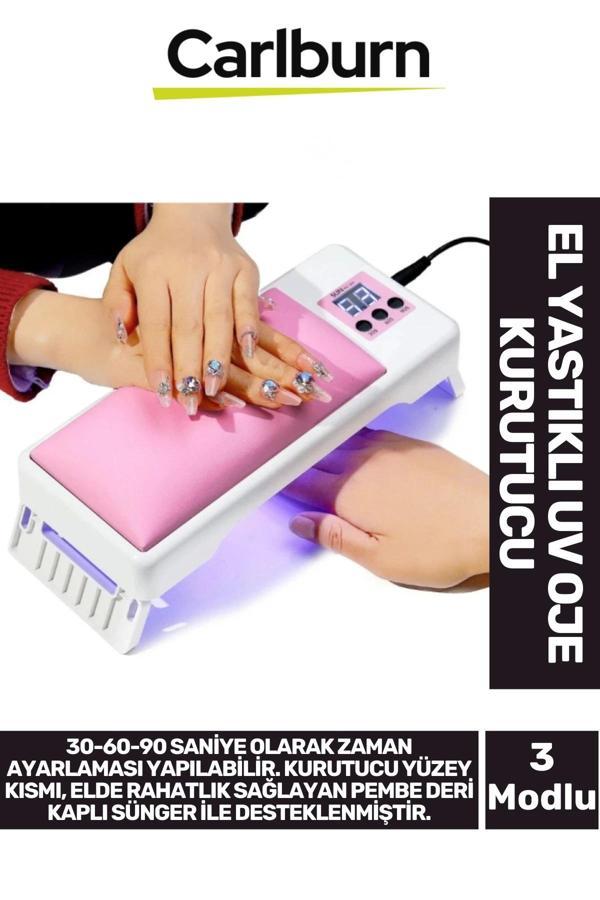 Premium Dijital Ekran 3 Kontrol Tuşlu Zaman Ayarlı Deri Kaplı Sünger El Yastıklı UV Jel Oje Kurutucu - Image 1