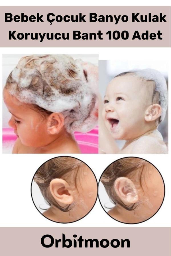 Premium Üretim Su Kaçırmaz Yumuşak Güvenli Bebek Banyo Kulak Koruyucu Şeffaf Bant 100 Adet - Image 1