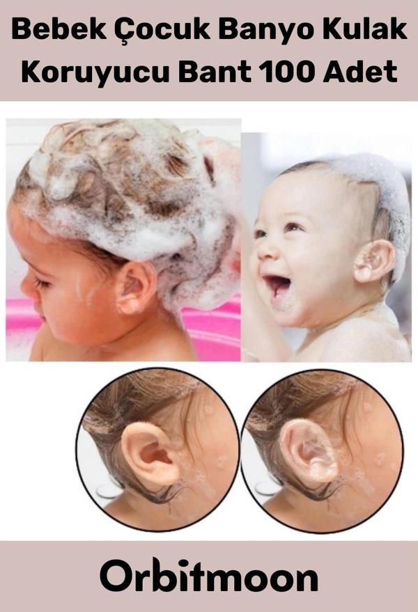 Premium Üretim Su Kaçırmaz Yumuşak Güvenli Bebek Banyo Kulak Koruyucu Şeffaf Bant 100 Adet - Image 1