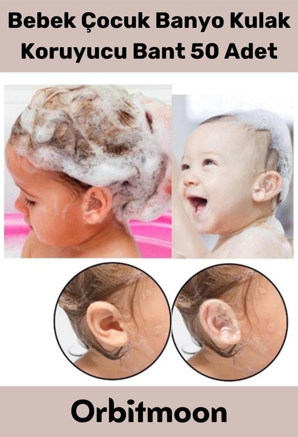 Premium Üretim Su Kaçırmaz Yumuşak Güvenli Bebek Banyo Kulak Koruyucu Şeffaf Bant 50 Adet - Image 1