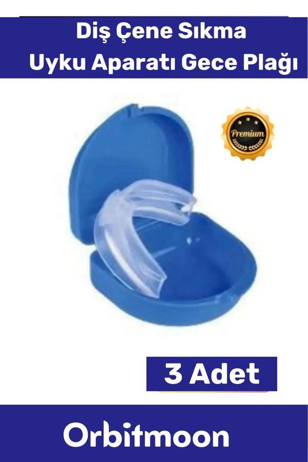 Premium Özel Seri Gece Plağı Çene Diş Sıkma Gıcırdatma Önleyici Koruyucu Diş Aparatı 3 Adet - Image 1