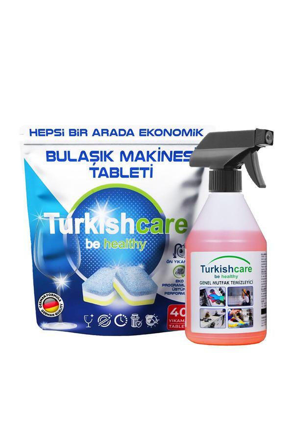 Hepsi Bir Arada 40 Yıkama Bulaşık Deterjanı Premium Tablet + Mutfak Ve Yüzey Temizleyici Sprey 500ml - Image 1