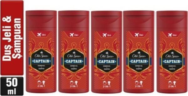 Old Spice Captain Duş Jeli & Şampuan 50 Ml X 5 Adet - Image 1