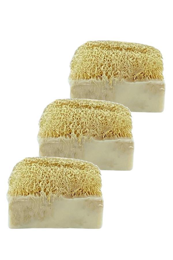 Doğal Kabak Lifli Kaymaklı Sabun 120 gr Üçlü Set - Image 1