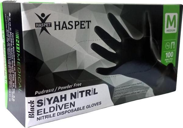Siyah Nitril Pudrasız Eldiven M Beden 100 Lü - Image 1