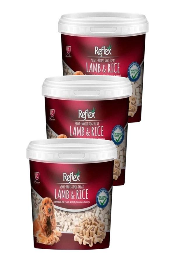 Semi Moist Kuzulu ve Pirinçli Kemik Şekilli Köpek Ödül Maması 500 gr Üçlü Paket - Image 1