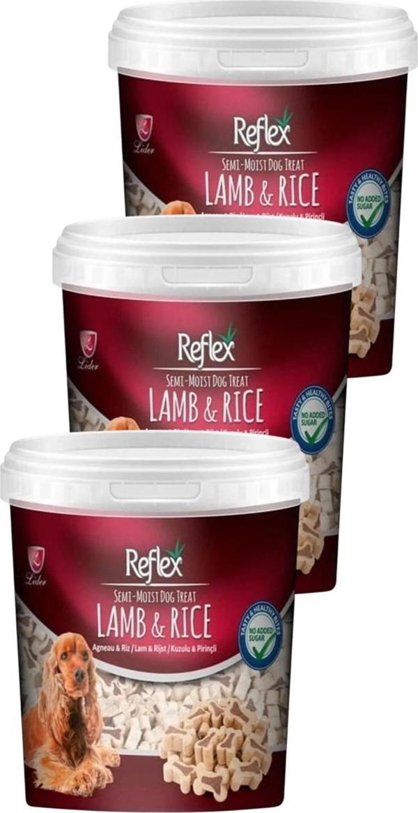 Semi Moist Kuzulu ve Pirinçli Kemik Şekilli Köpek Ödül Maması 500 gr Üçlü Paket - Image 1