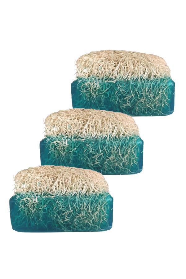 Doğal Kabak Lifli Okyanus Kokulu Sabun 120 gr. Üçlü Set - Image 1