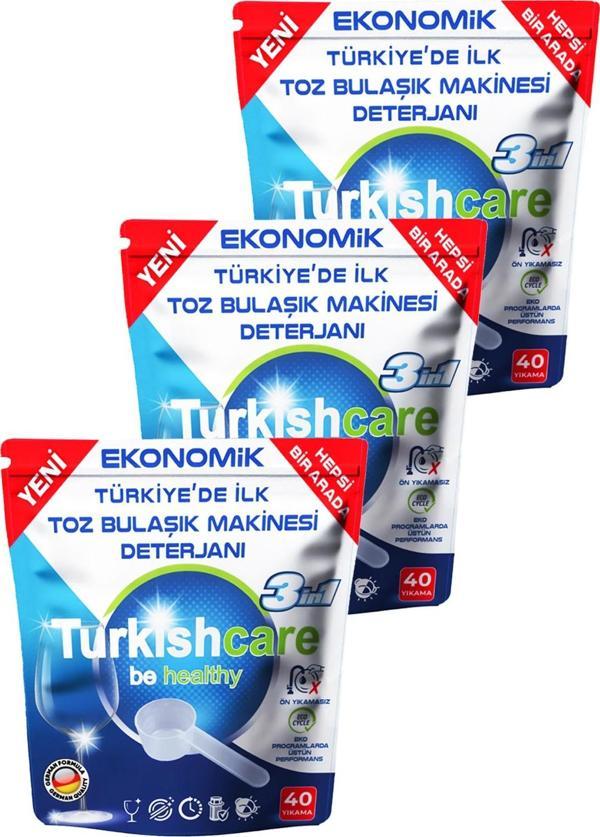Ekonomik Hepsi Bir Arada Bulaşık Makinesi Tablet Deterjanı Toz 40x3 120 Yıkama - Image 1