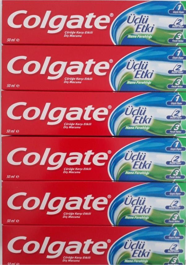 Colgate Üçlü Etkili Diş Macunu 50ml 6lı Paket - Image 1