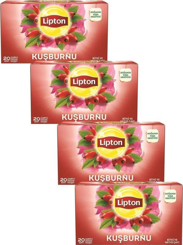 Lipton Kuşburnu 20'li Bardak Poset Cay X 4 Adet - Image 1