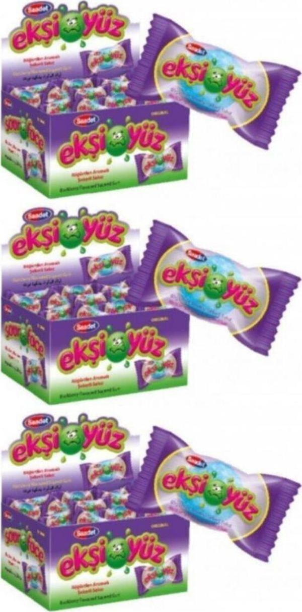 Saadet Ekşiyüz Sakız 100 Adet Böğürtlen 3 Paket - Image 1