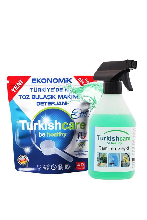 Toz Bulaşık Makinesi Deterjanı ve Cam Temizleyici Sprey Paketi - Image 1