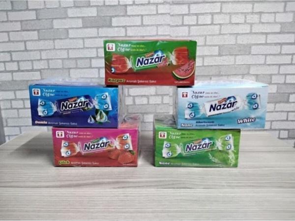 Nazar Tekli Şekersiz Sakız 5 Kutu Damla Ve Naneli 5 Çeşit 500 Adet - Image 1