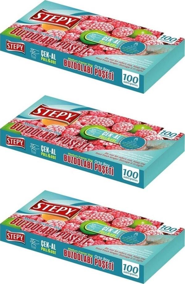 Stepy Çek-al Buzdolabı Poşeti 100 Lü Orta Boy 3 Adet - Image 1