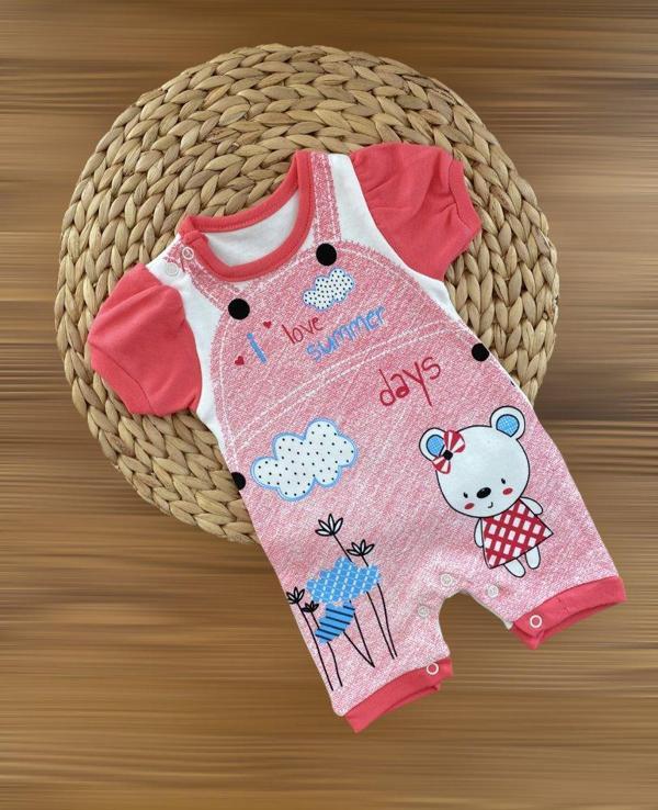 Aist Baby Bulutlu Baskılı Kısa Tulum - Image 1