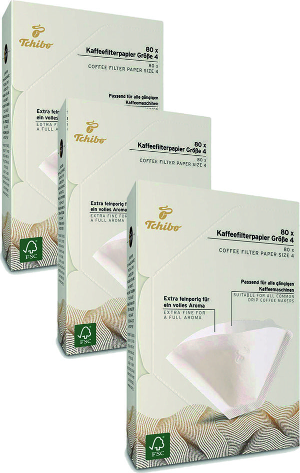 Tchibo Filtre Kahve Kağıdı 4 Numara 80 Adet (kağıt Filtre) X3 Adet - Image 1