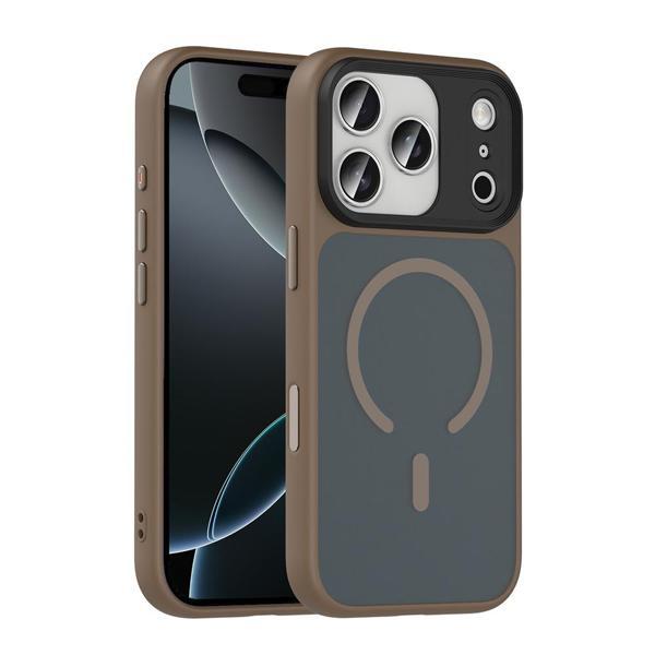 iPhone 17 Pro Kılıf Mat Arka Yüzey Wireless Şarj Özellikli Flet M-safe Kılıf - Image 1