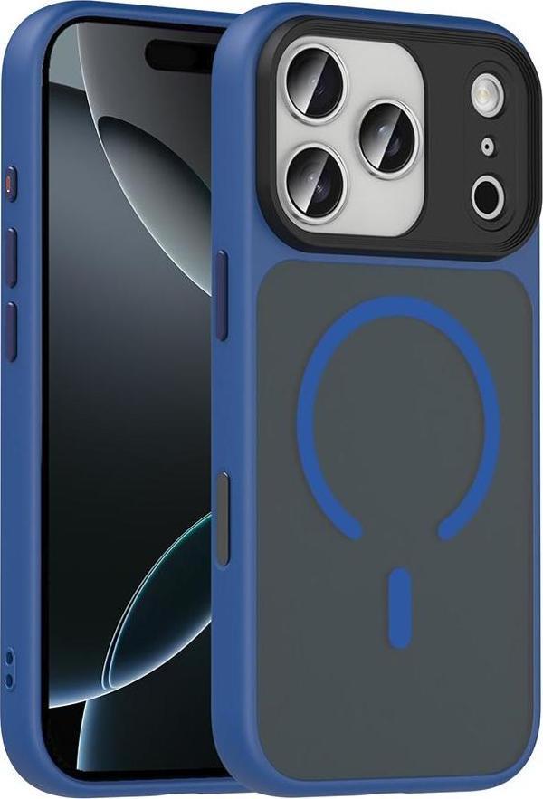 iPhone 17 Pro Kılıf Mat Arka Yüzey Wireless Şarj Özellikli Flet M-safe Kılıf - Image 1