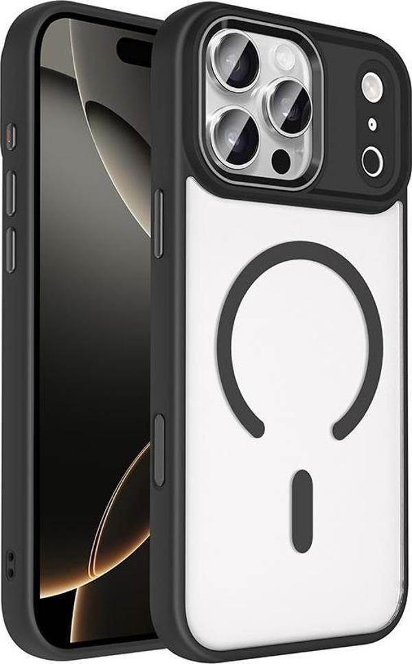 iPhone 17 Pro Kılıf Wireless Şarj Özellikli Krom M-safe Silikon Kılıf - Image 1