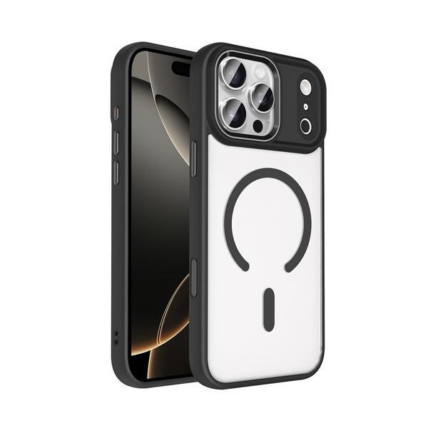 iPhone 17 Pro Max Kılıf Wireless Şarj Özellikli Krom M-safe Silikon Kılıf - Image 1