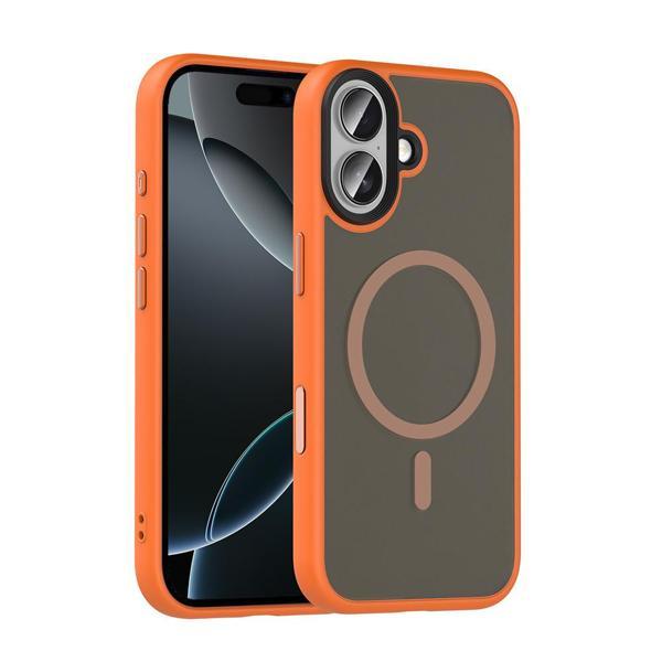 iPhone 17 Kılıf Mat Arka Yüzey Wireless Şarj Özellikli Flet M-safe Kılıf - Image 1
