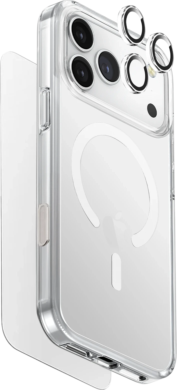 İphone 17 Pro Max Kılıf Ekran Koruyucu ve Lens Koruyucu 3in1 Set Magsafe Clearvue Serisi MagClick™ - Image 1