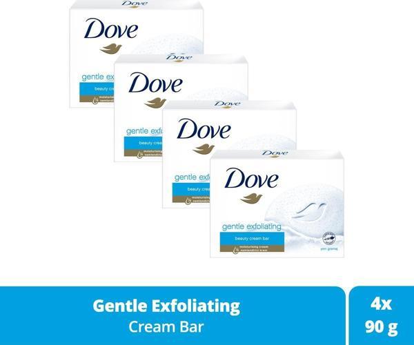 Dove Beauty Cream Bar Katı Güzellik Sabunu Gentle Exfoliating Nemlendirici Etkili 90 G X4 Adet - Image 1