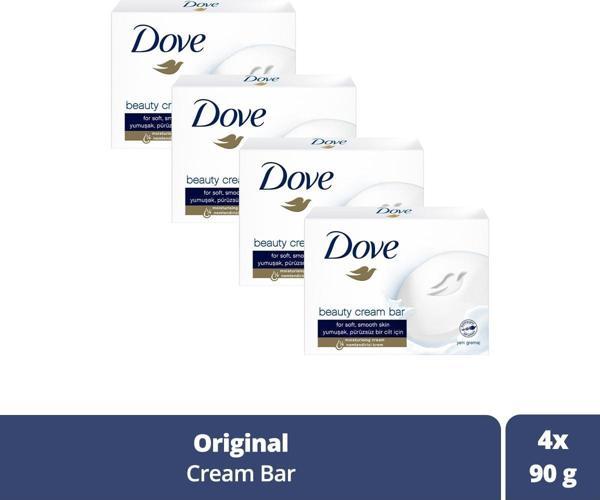 Dove Beauty Cream Bar Katı Güzellik Sabunu Original Nemledirici Etkili 90 G X4 Adet - Image 1