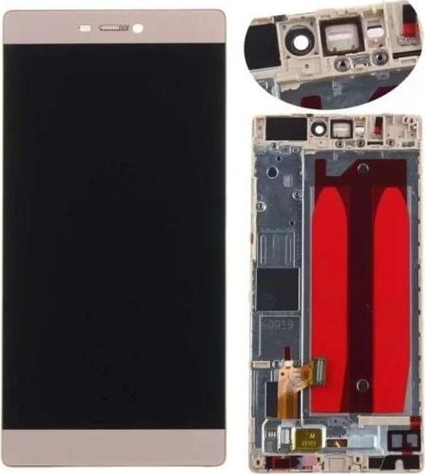Huawei Uyumlu P8 Lcd Ekran Dokunmatik Gold Çıtalı - Image 1