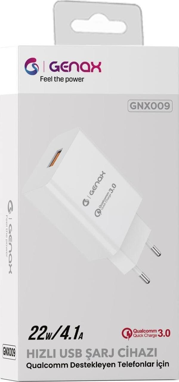 Genax Gnx009 Usb Şarj Adaptörü 4.1A 22W Beyaz - Image 1