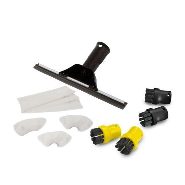 Karcher SC Serisi ile Uyumlu Aksesuar Seti, Cam Silme Aparatı, Mikrofiber Bez, Mini Fırça Seti  - Image 1