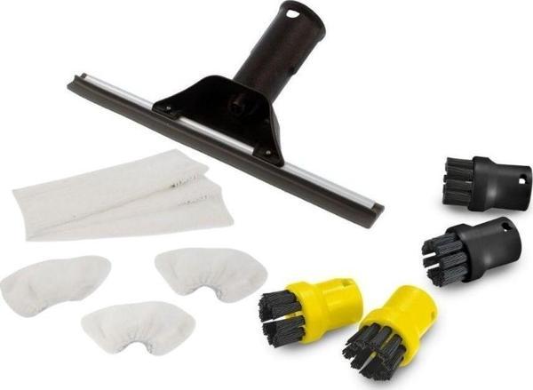 Karcher SC Serisi ile Uyumlu Aksesuar Seti, Cam Silme Aparatı, Mikrofiber Bez, Mini Fırça Seti  - Image 1