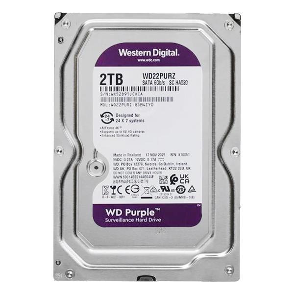 WESTERN DIGITAL PURPLE WD22PURZ 2 TB SATA 6GB/S 7/24 GÜVENLİK HARDDISK (81) - Image 1