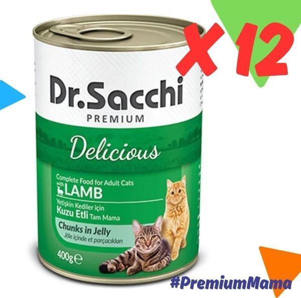 Dr.Sacchi Premium Kuzu Etli Yetişkin Kedi Konservesi 400 Gr X 12 Adet PremiumMama - Image 1