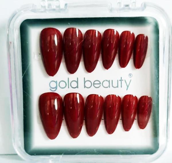 Gold Beauty Kedi Gözü Takma Tırnak 12 li EP-1527 - 1 Kırmızı - Image 1