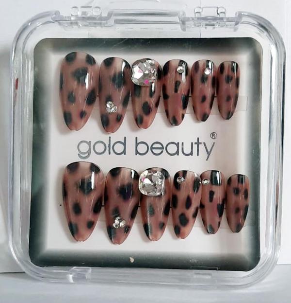 Gold Beauty Kedi Gözü Takma Tırnak 12 li EP-1527 - 9 Leopar - Image 1