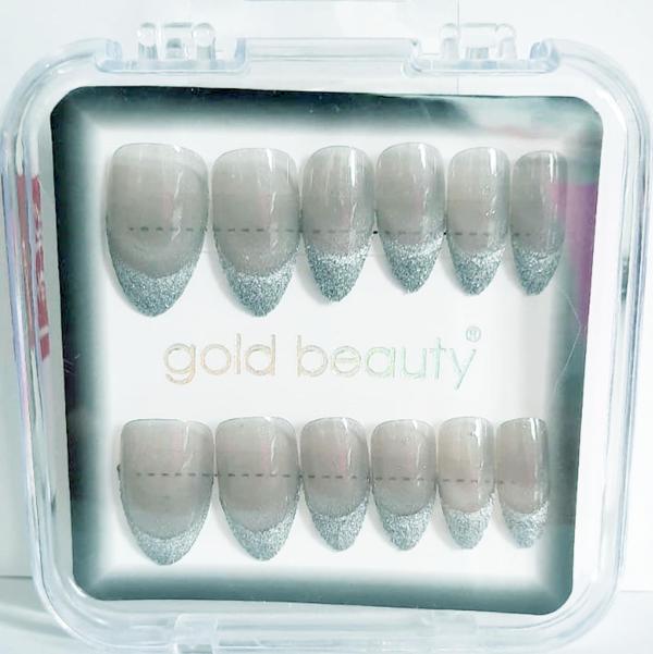Gold Beauty Kedi Gözü Takma Tırnak 12 li EP-1527 - 10 Sedefli Gümüş Gri - Image 1