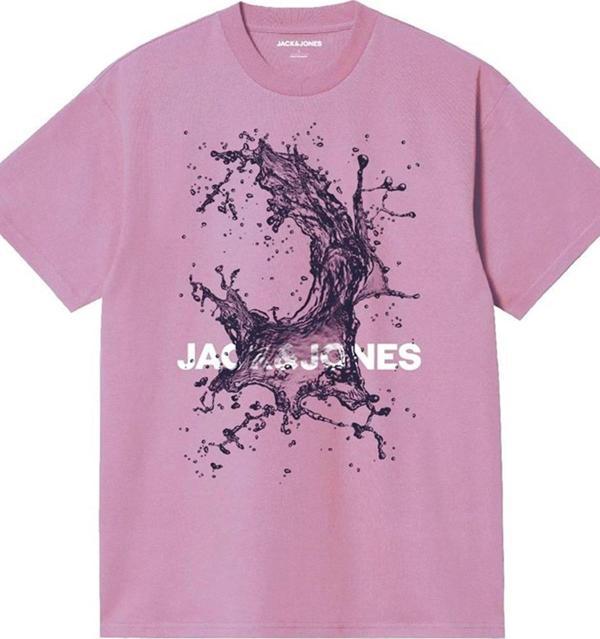 Jack&Jones Jcosplash   Tee Ss Crew Neck Fst 12259914 Pembe - Image 1