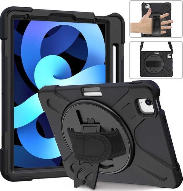 Apple iPad Air 10.9 2022 (5.Nesil) Uyumlu Defender Zırh Tablet Kılıfı Askılı 360° Dönebilir Standlı Tam Koruma - Image 1