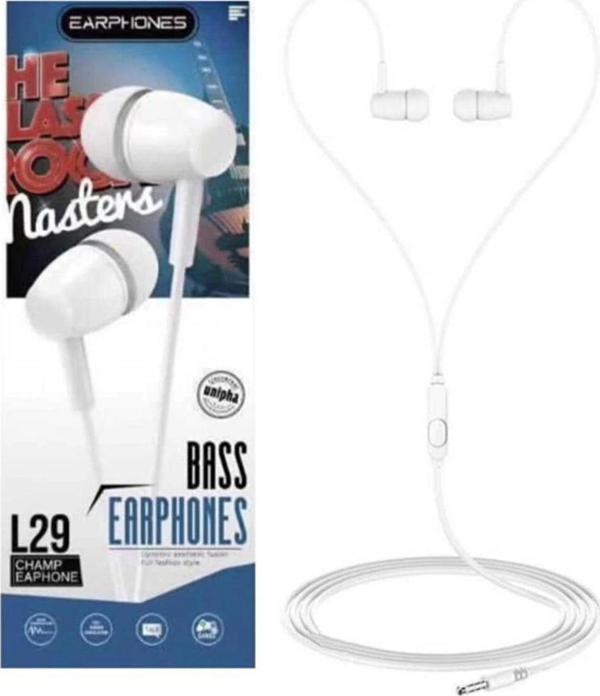 L29 Platoon Bass Earphones Kulaklık Beyaz - Image 1