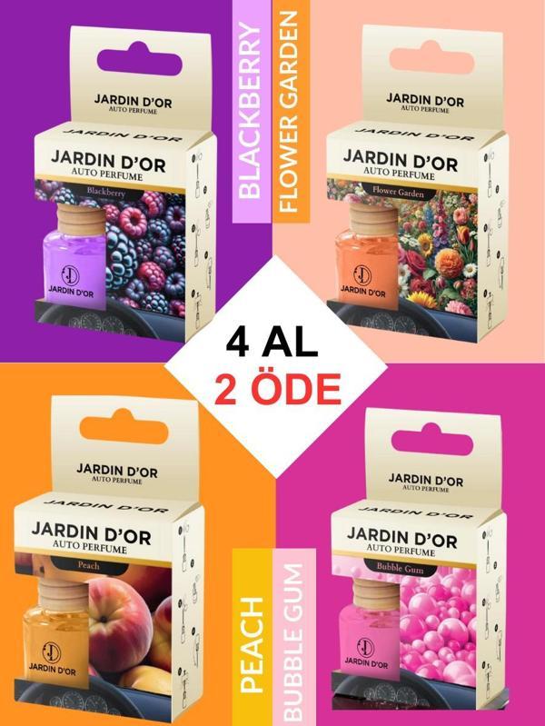 4 AL 2 ÖDE AUTO PERFUME BLACKBERRY BUBBLE GUM PEACH FLOWER G 8 ML OTO KOKUSU SAKIZ ŞEFTALİ BÖĞÜRTLEN ÇİÇEK BAHÇESİ - Image 1