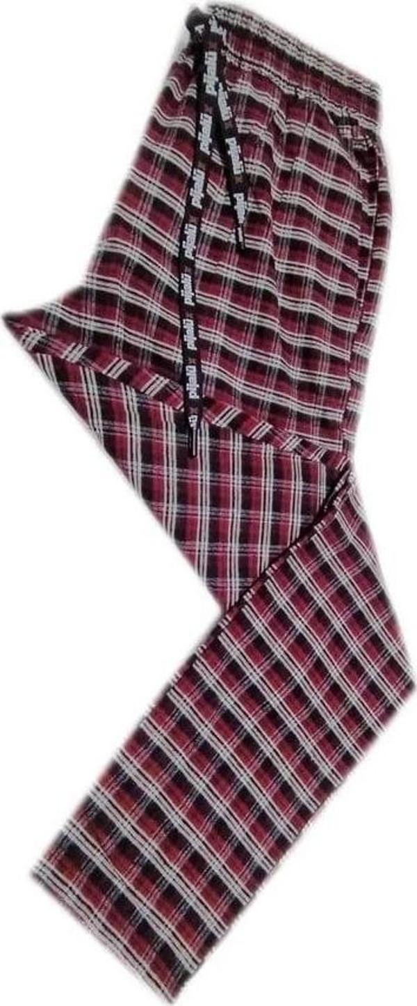 Pijalüx Erkek Kareli Poplin Cepli Alt Pijama - Image 1