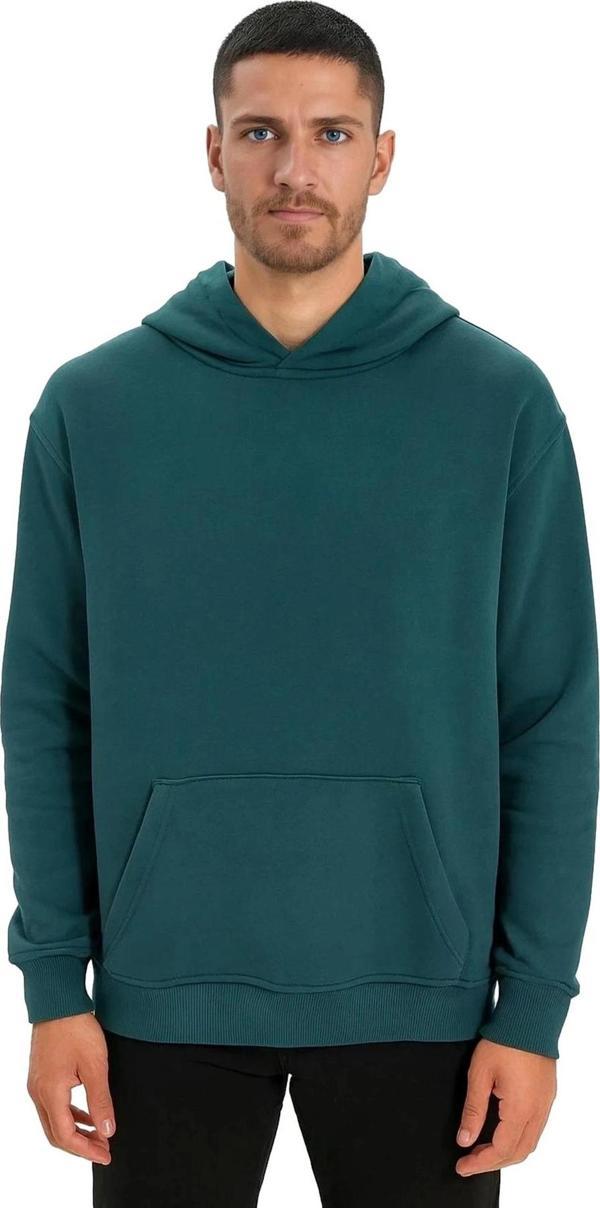Erkek Kordonsuz Hoodie Kapüşonlu Sweatshirt Rahat Spor Tarz Giyime Uygun Sweat - Image 1