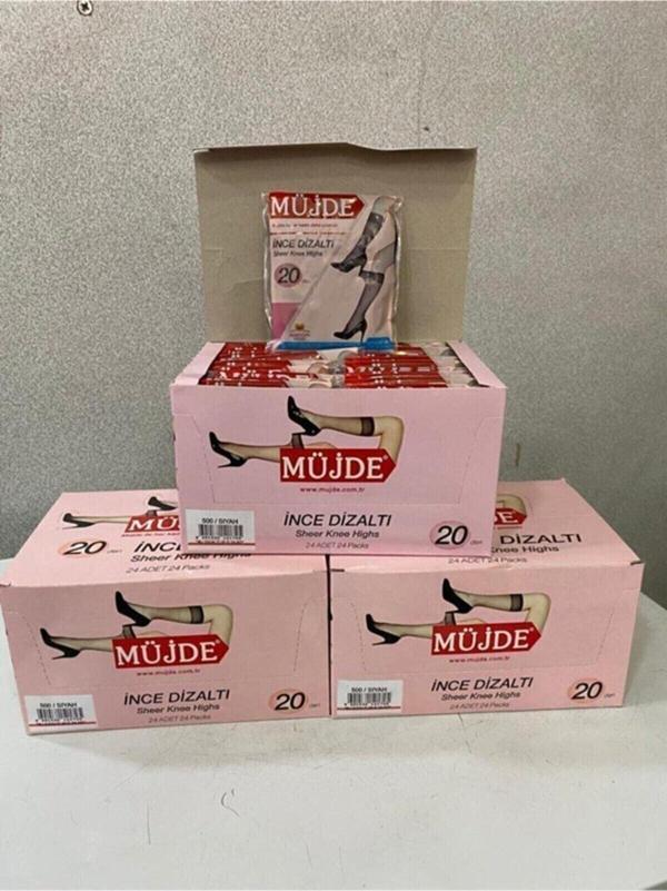 Müjde Ince Diz Altı Çorap 24'lü 500 Siyah - Image 1