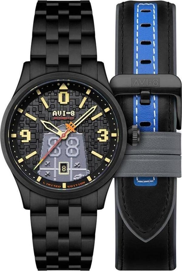 Avi-8 Flyboy Capcom 1942 Otomatık Pıxel Av-4121-33 (Seiko Nh35 Mekanizmalı) Erkek Kol Saati - Image 1
