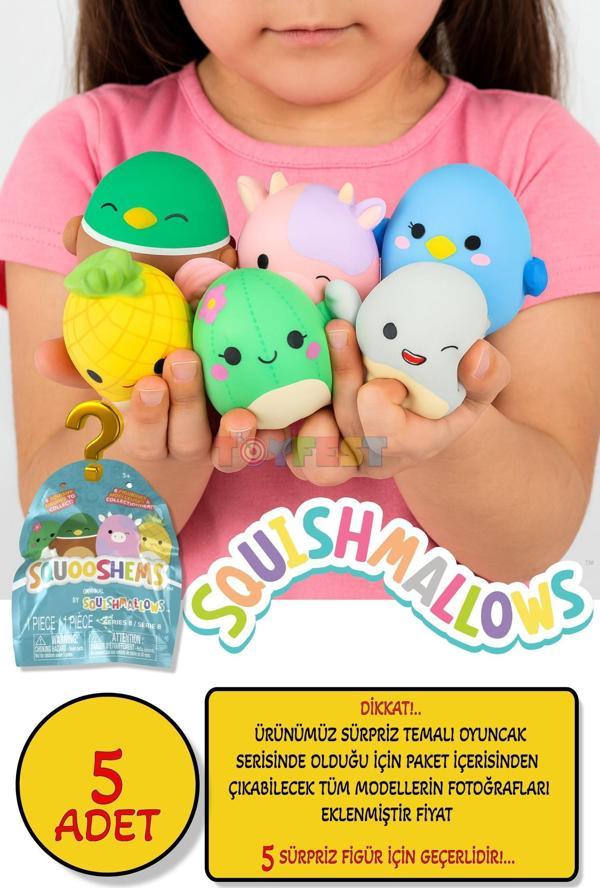 Squishmallows Squooshems – 5 Adet - 6.5 CM Sürpriz Yumuşacık Koleksiyon Oyuncağı Seri 8 - Image 1