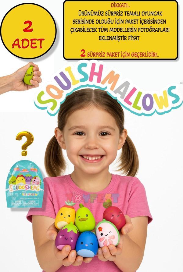 Squishmallows Squooshems – 2 Adet - 6.5 CM Sürpriz Yumuşacık Koleksiyon Oyuncağı Seri 12 - Image 1