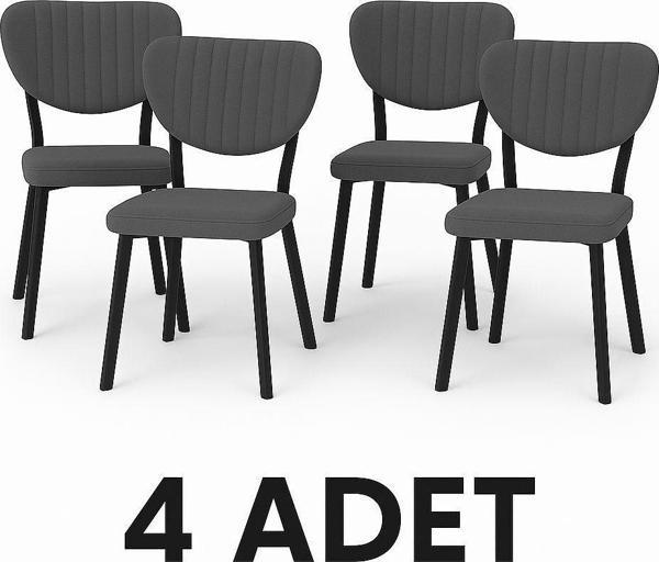 Yafes Masa Sandalye 4'lü Elma Sandalye Mutfak Sandalyesi - Image 1