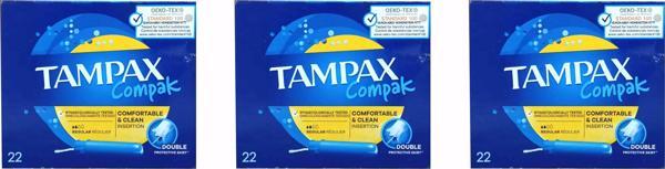 Tampax Compak Normal Tampon 22'Li -3 Paket - Image 1